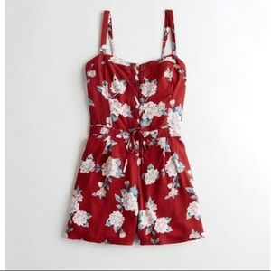 Hollister Lace Up Rayon Romper